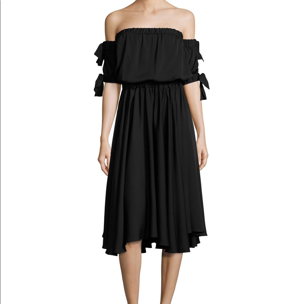MILLY OFF SHOULDER ZOEY MIDI DRESS SIZE 2